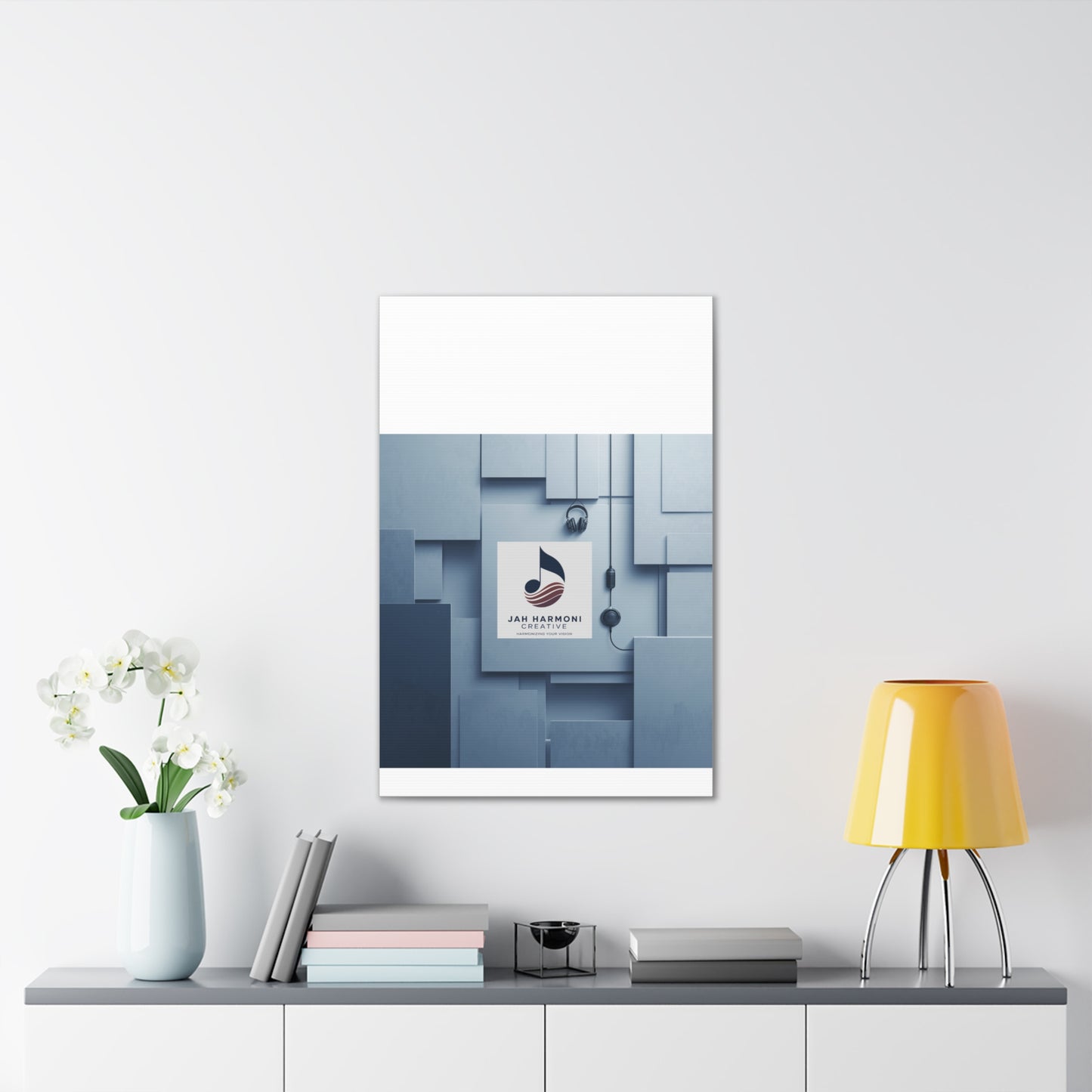 Music Studio Logo Canvas Print — Jah Harmoni Creative Stretched Wall Art