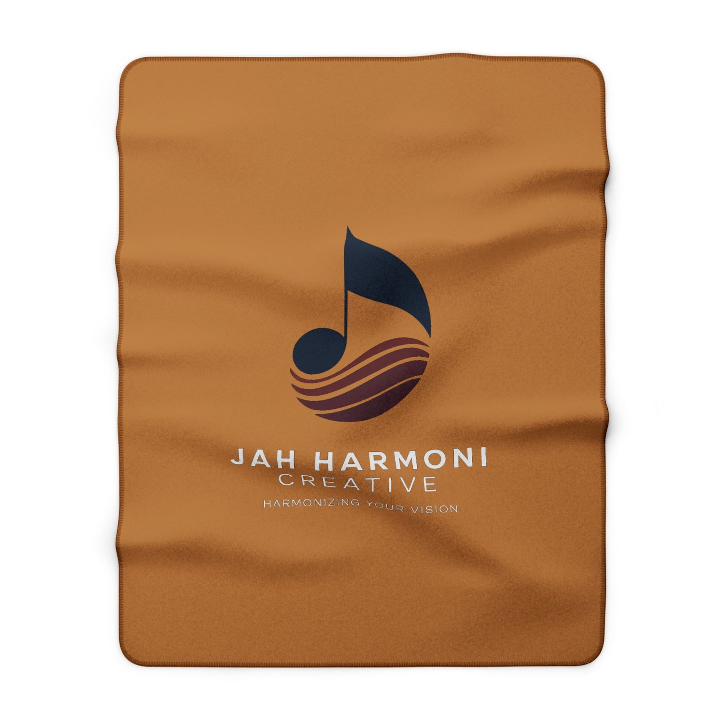 Sherpa Fleece Blanket — Jah Harmoni Creative Logo Blanket (Harmonizing Your Vision)