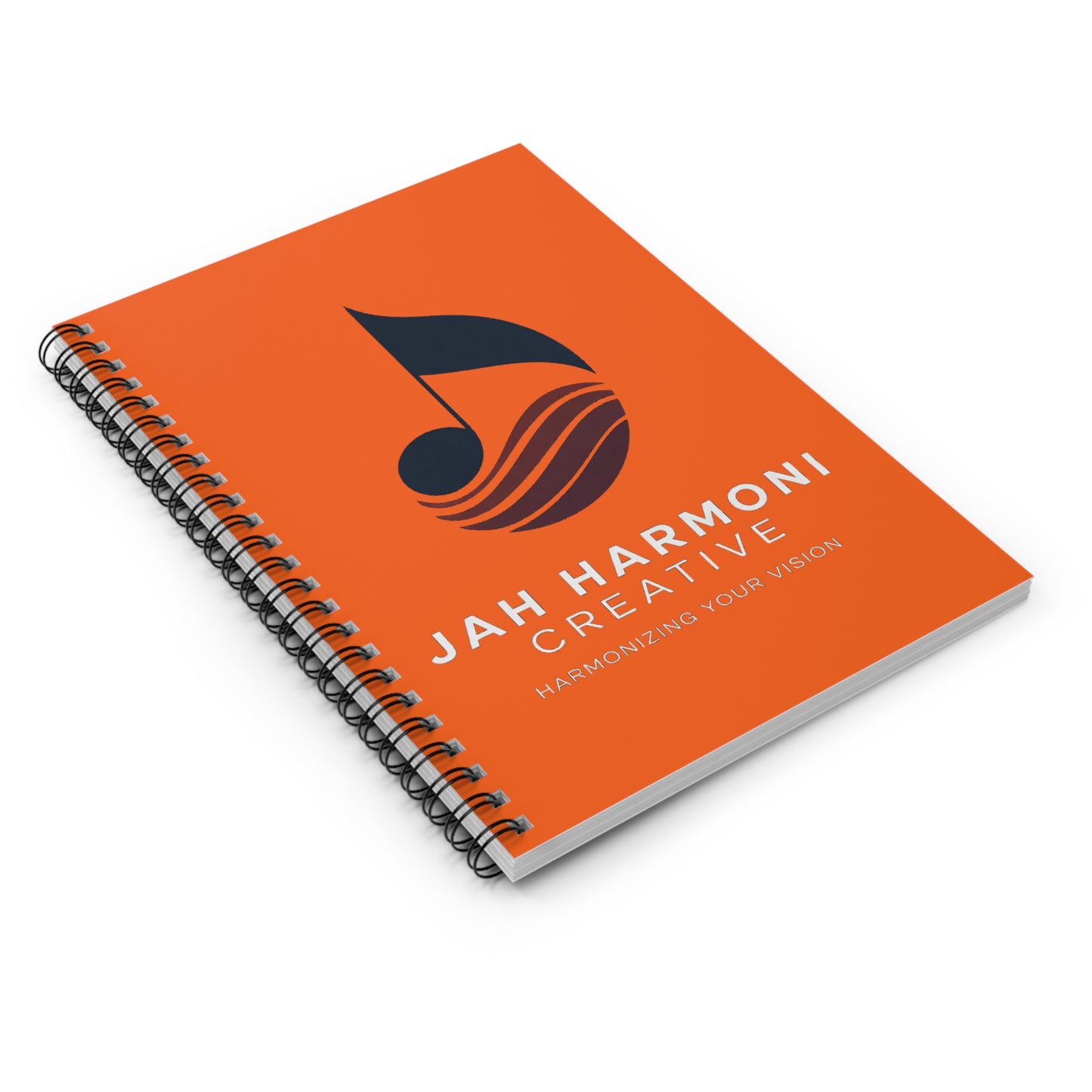 Jah Harmoni Creative Branded Spiral Notebook — Ruled Journal for Music & Design Notes