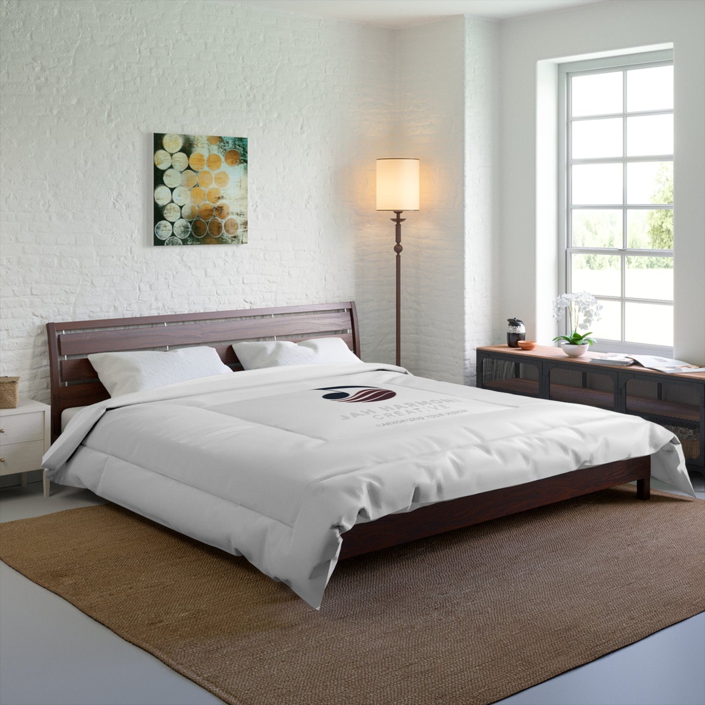 Music Logo Comforter – 'Jah Harmoni Creative' Branded Bedspread