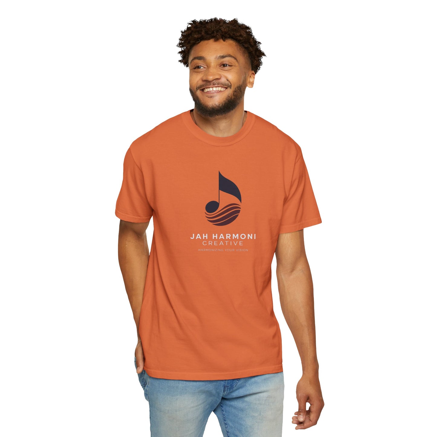 Music Logo T‑Shirt — “Jah Harmoni Creative” Branded Tee
