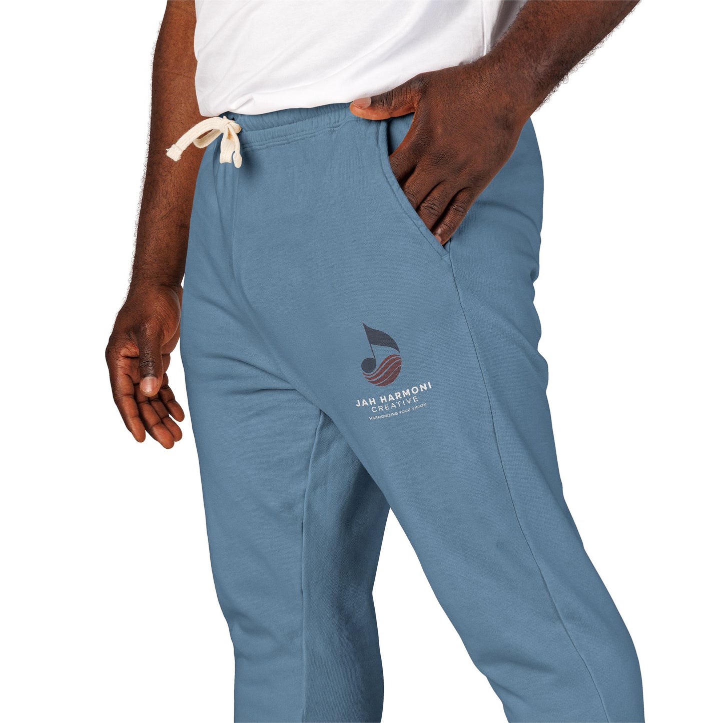 Garment-Dyed Fleece Sweatpants — Relaxed Unisex Joggers with Subtle Patch Logo