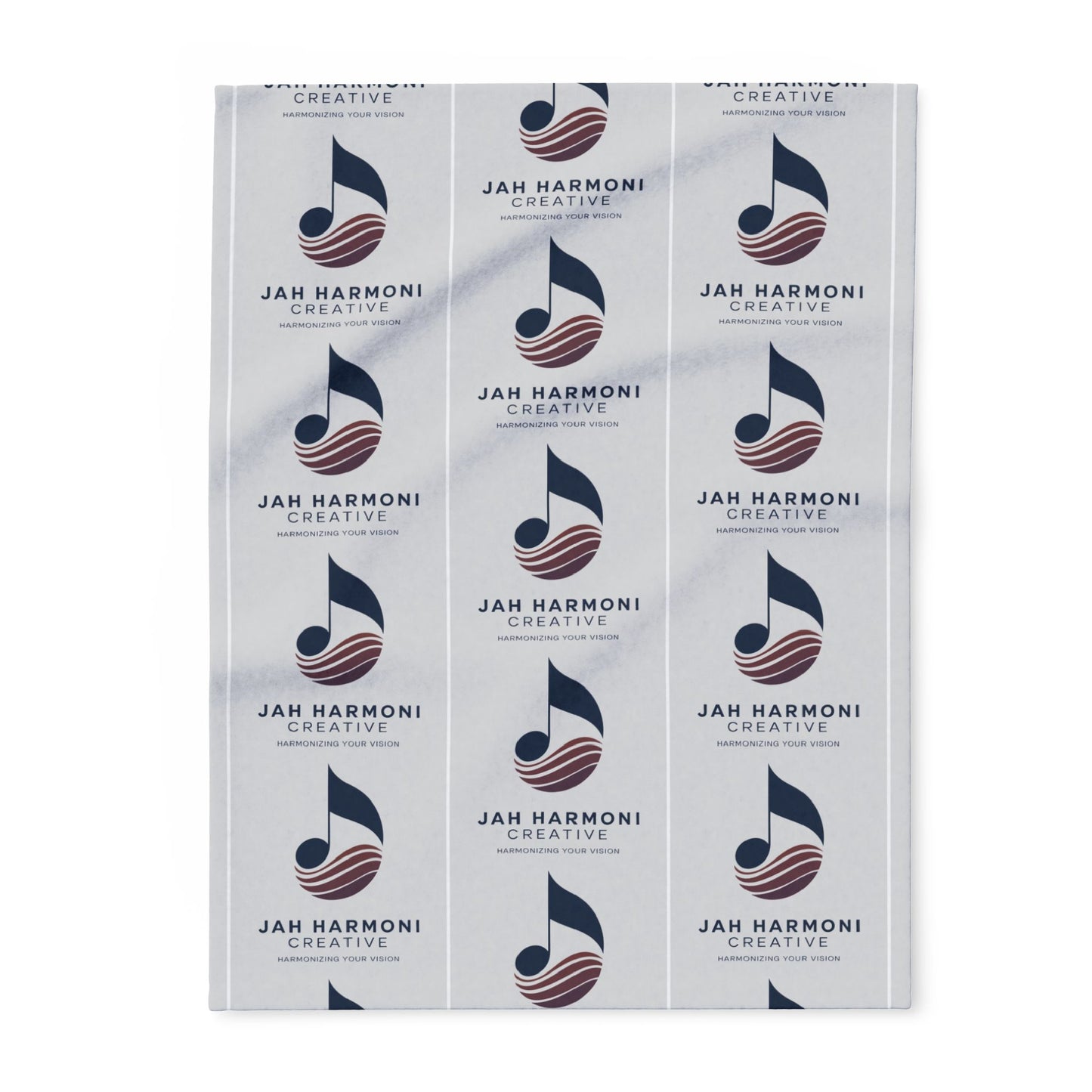 Arctic Fleece Blanket — Custom Logo Repeating Pattern Throw for Musicians & Creatives