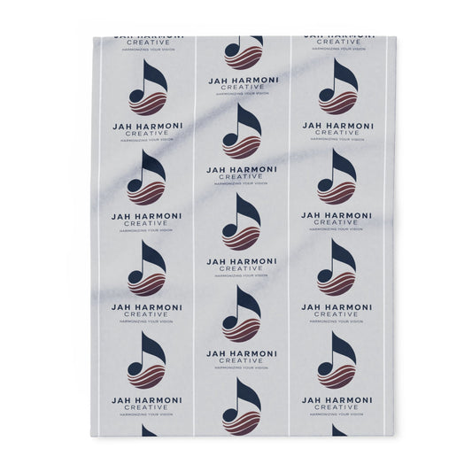 Arctic Fleece Blanket — Custom Logo Repeating Pattern Throw for Musicians & Creatives