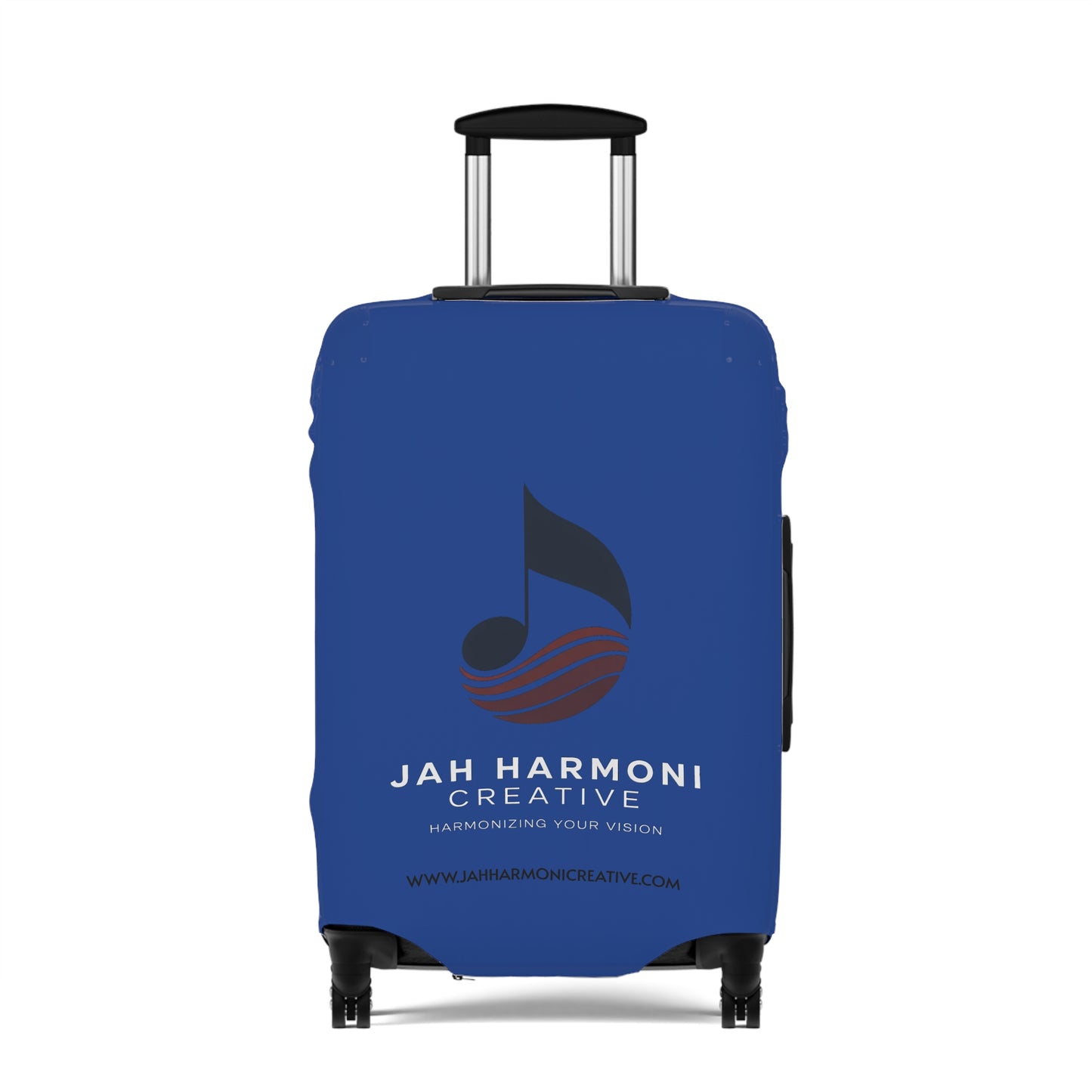 Luggage Cover — Jah Harmoni Custom Music Logo Pattern Travel Protector