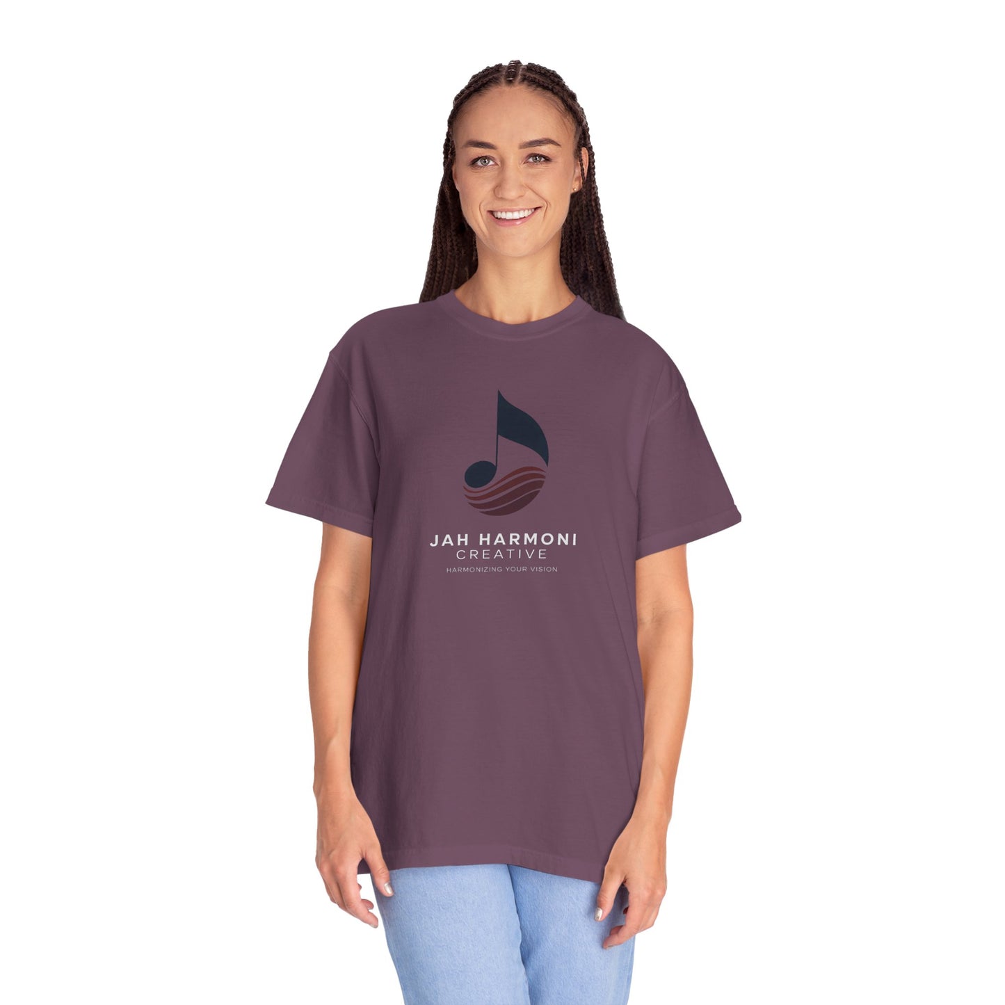 Music Logo T‑Shirt — “Jah Harmoni Creative” Branded Tee