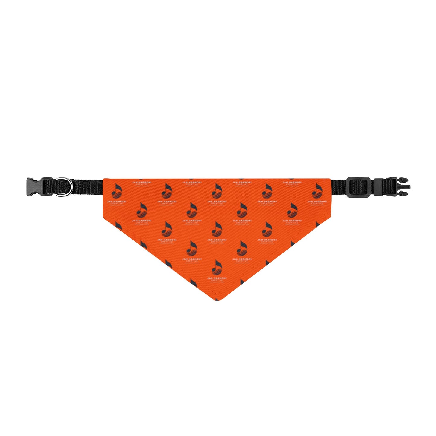 Orange Music Note Clip-On Pet Bandana — Adjustable Collar Scarf for Dogs & Cats