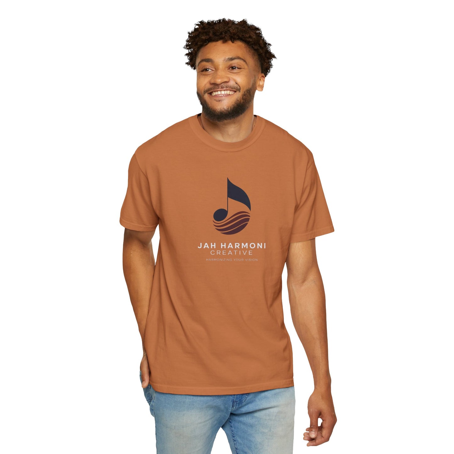 Music Logo T‑Shirt — “Jah Harmoni Creative” Branded Tee