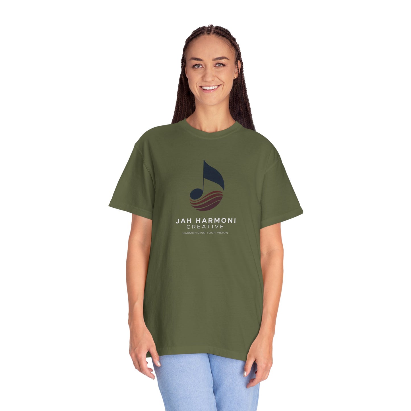 Music Logo T‑Shirt — “Jah Harmoni Creative” Branded Tee