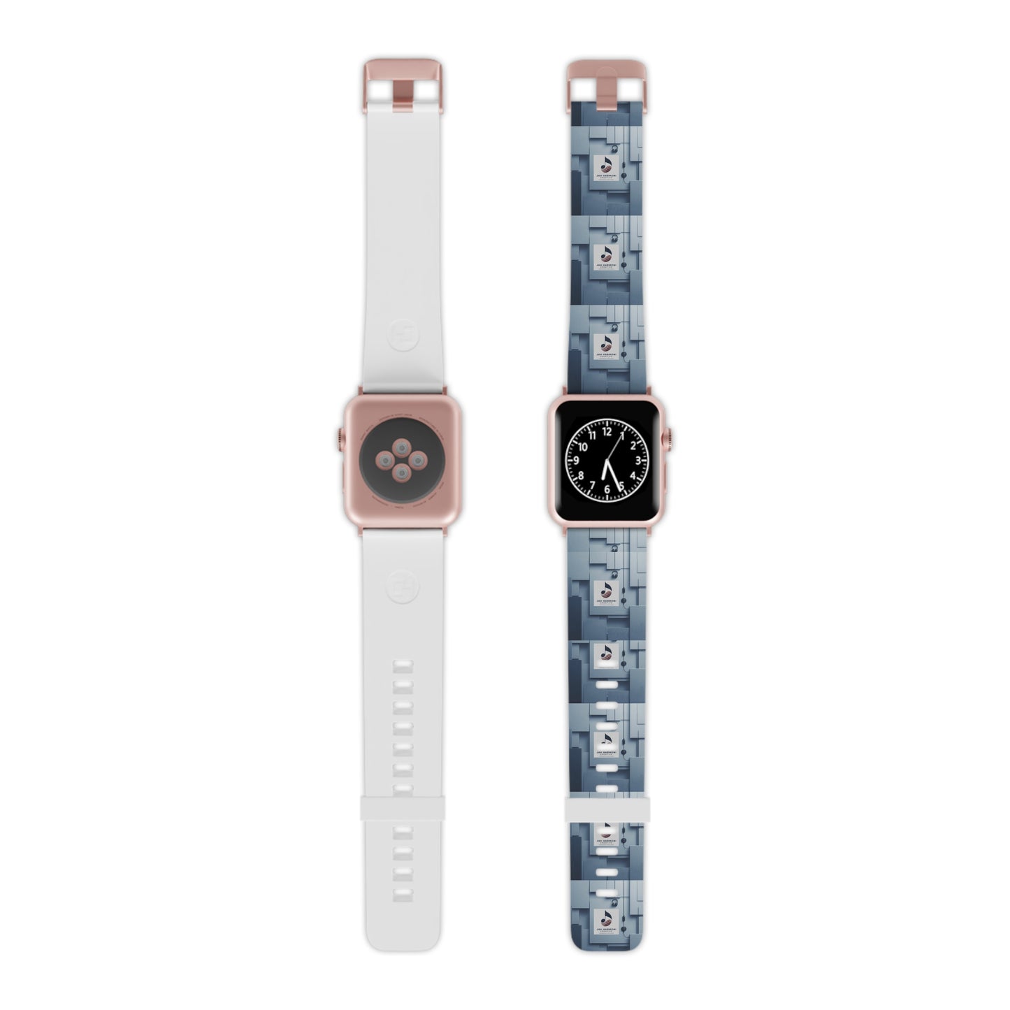 Geometric Tech Pattern Apple Watch Band — Modern Blue Grid Strap