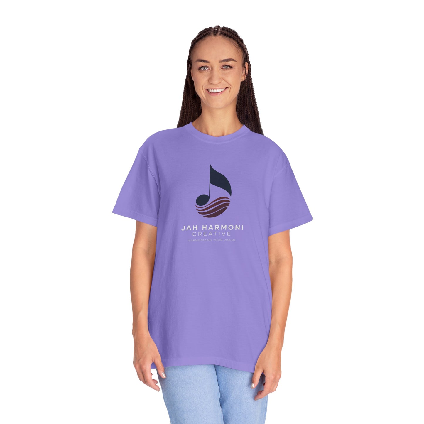Music Logo T‑Shirt — “Jah Harmoni Creative” Branded Tee