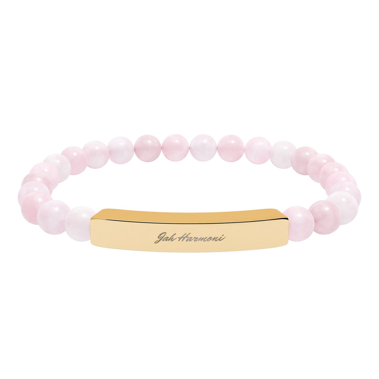 Engravable Natural Stone Stretch Bar Bracelet — Jah Harmoni Personalized Beaded Bracelet for Men & Women