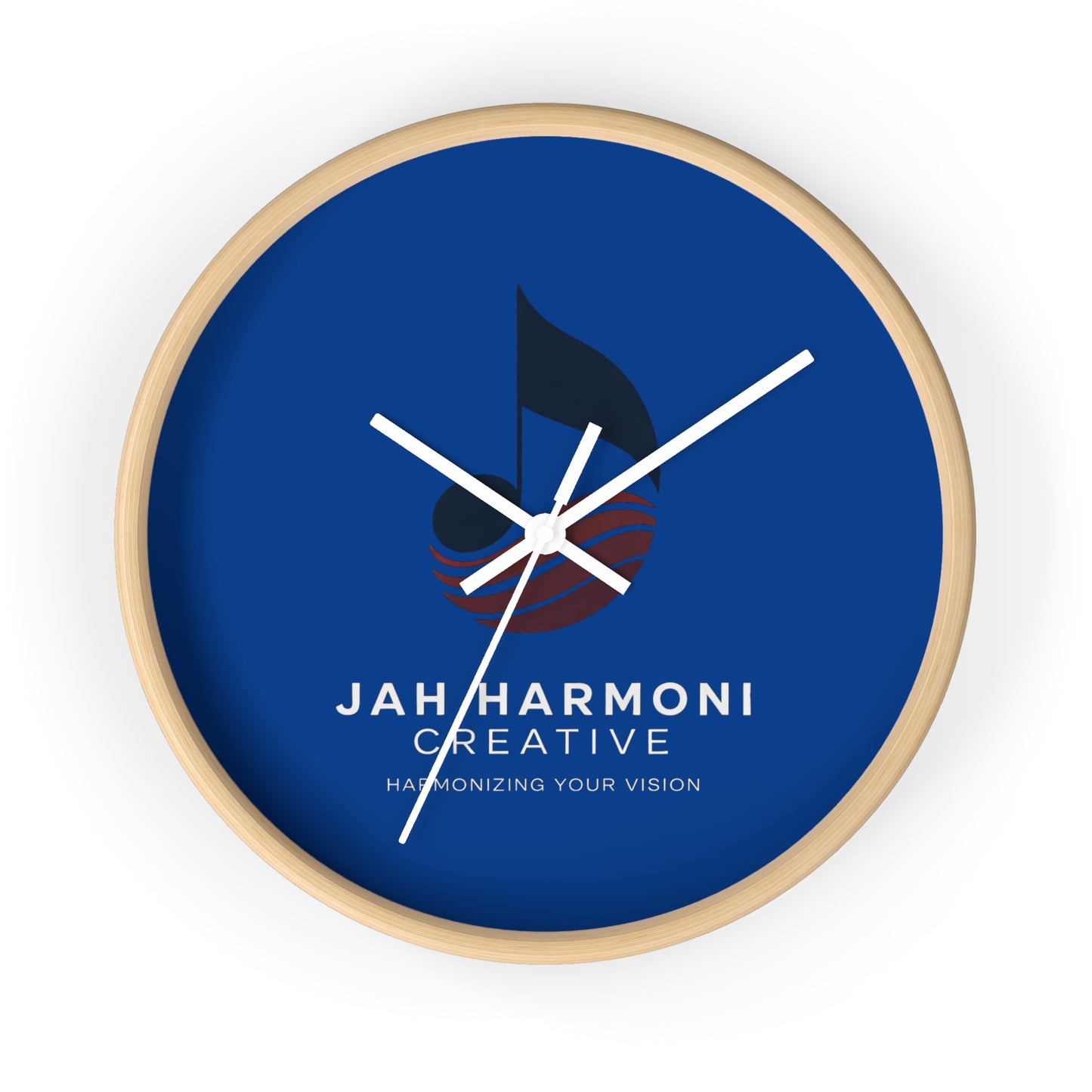 Jah Harmoni Creative Logo Wall Clock — Modern Music-Themed Office Decor