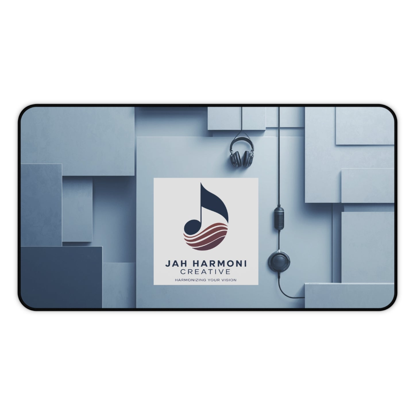 Jah Harmoni Creative Logo Desk Mat — Professional Music Studio Mousepad