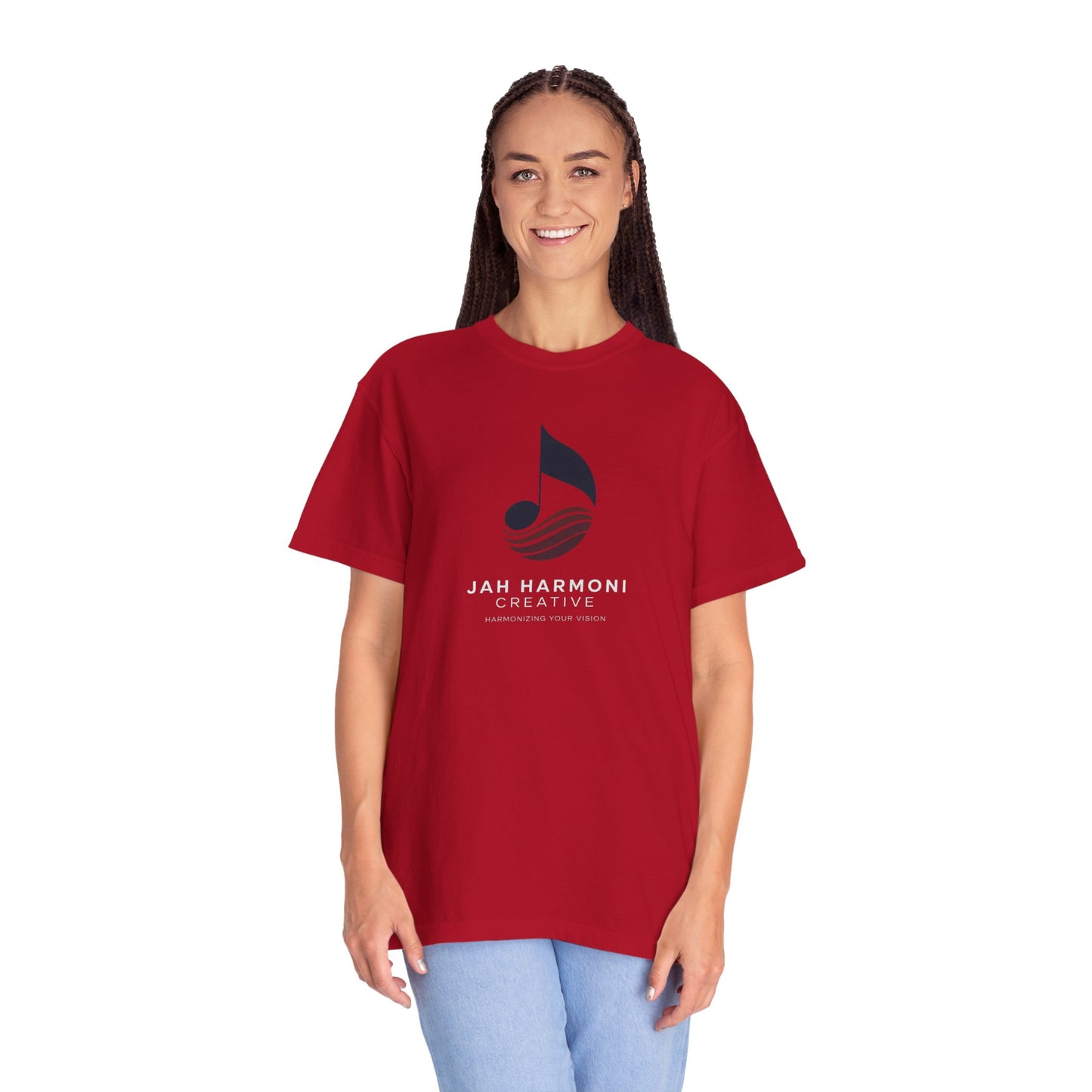 Music Logo T‑Shirt — “Jah Harmoni Creative” Branded Tee
