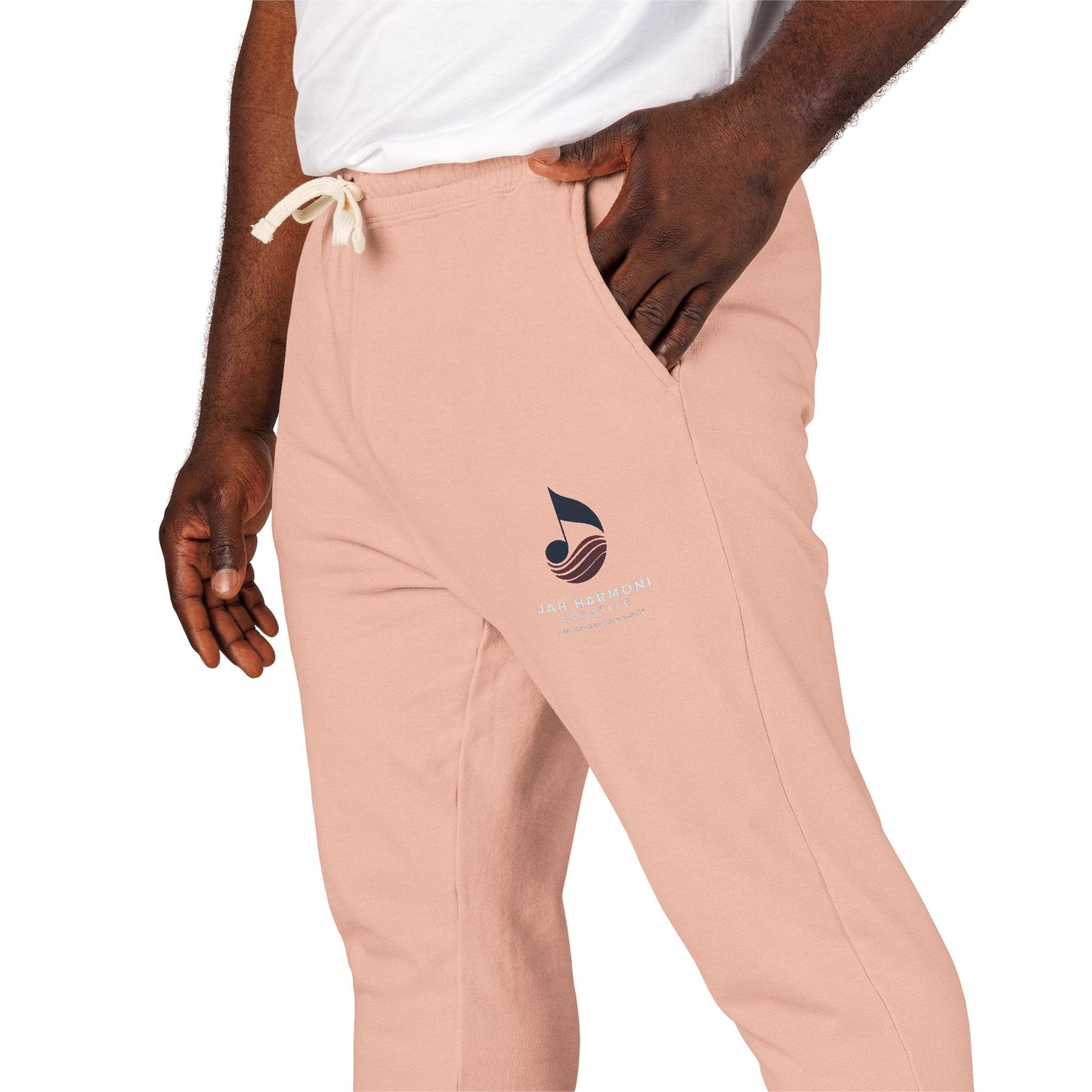 Garment-Dyed Fleece Sweatpants — Relaxed Unisex Joggers with Subtle Patch Logo