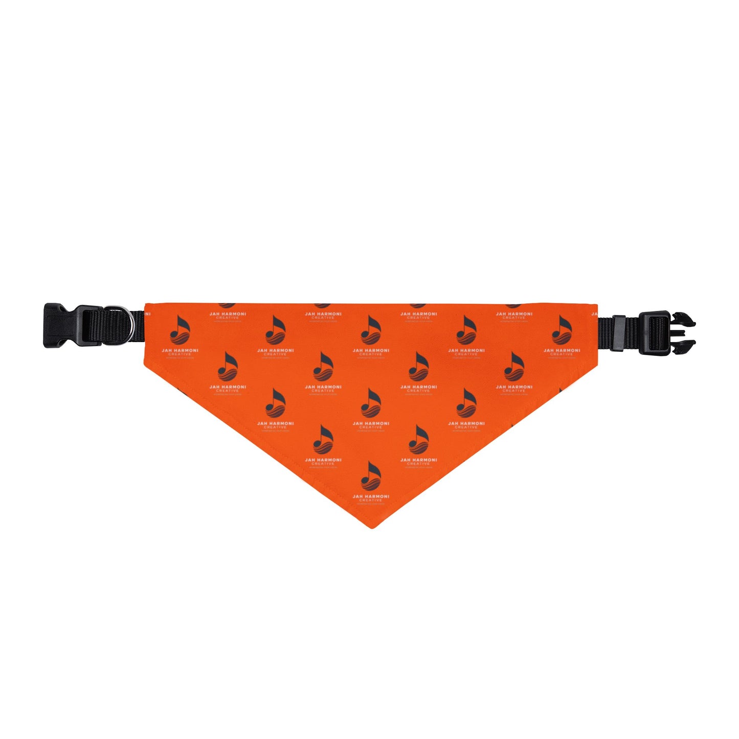Orange Music Note Clip-On Pet Bandana — Adjustable Collar Scarf for Dogs & Cats
