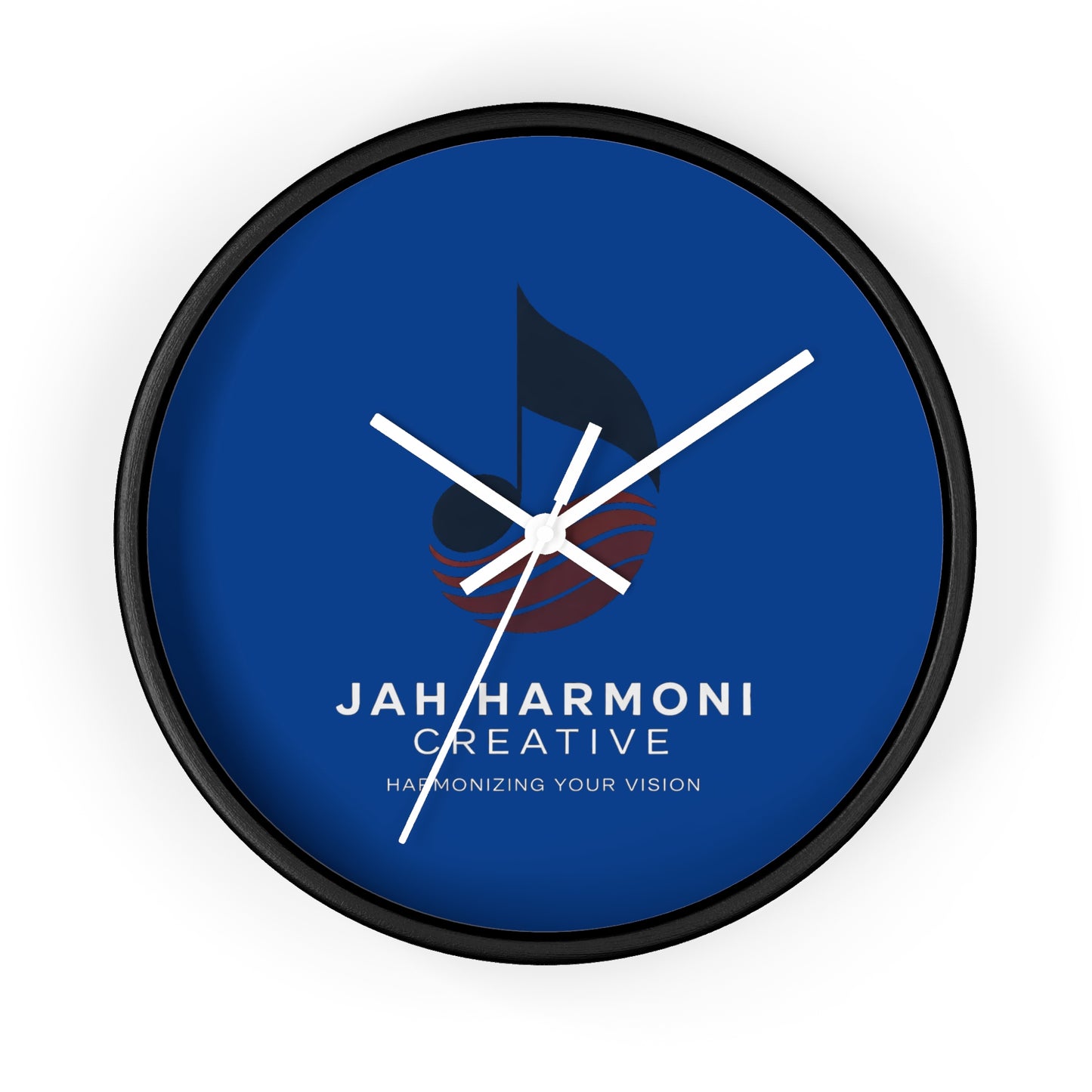 Jah Harmoni Creative Logo Wall Clock — Modern Music-Themed Office Decor