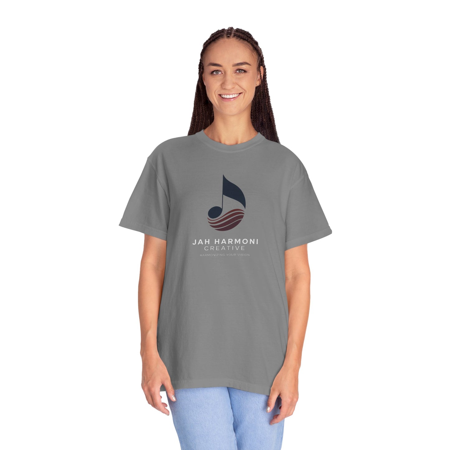 Music Logo T‑Shirt — “Jah Harmoni Creative” Branded Tee
