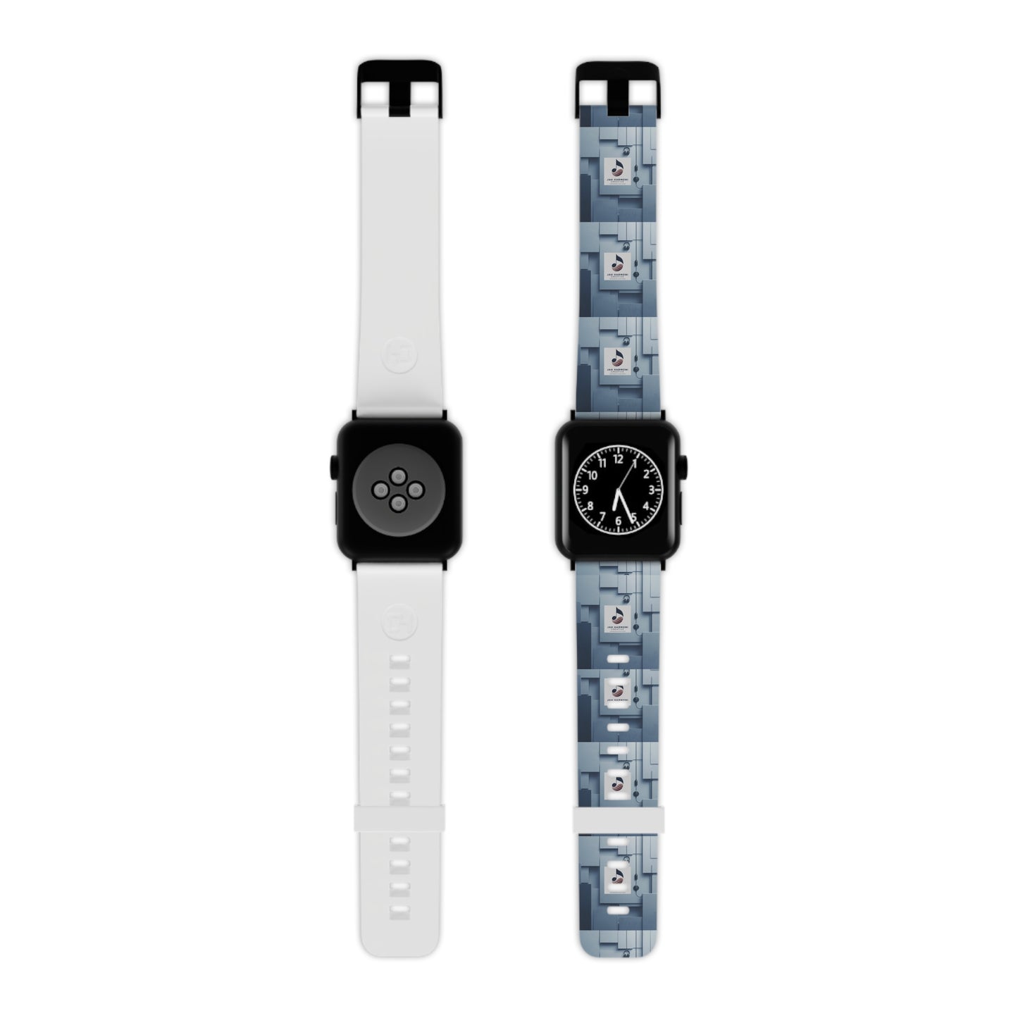 Geometric Tech Pattern Apple Watch Band — Modern Blue Grid Strap