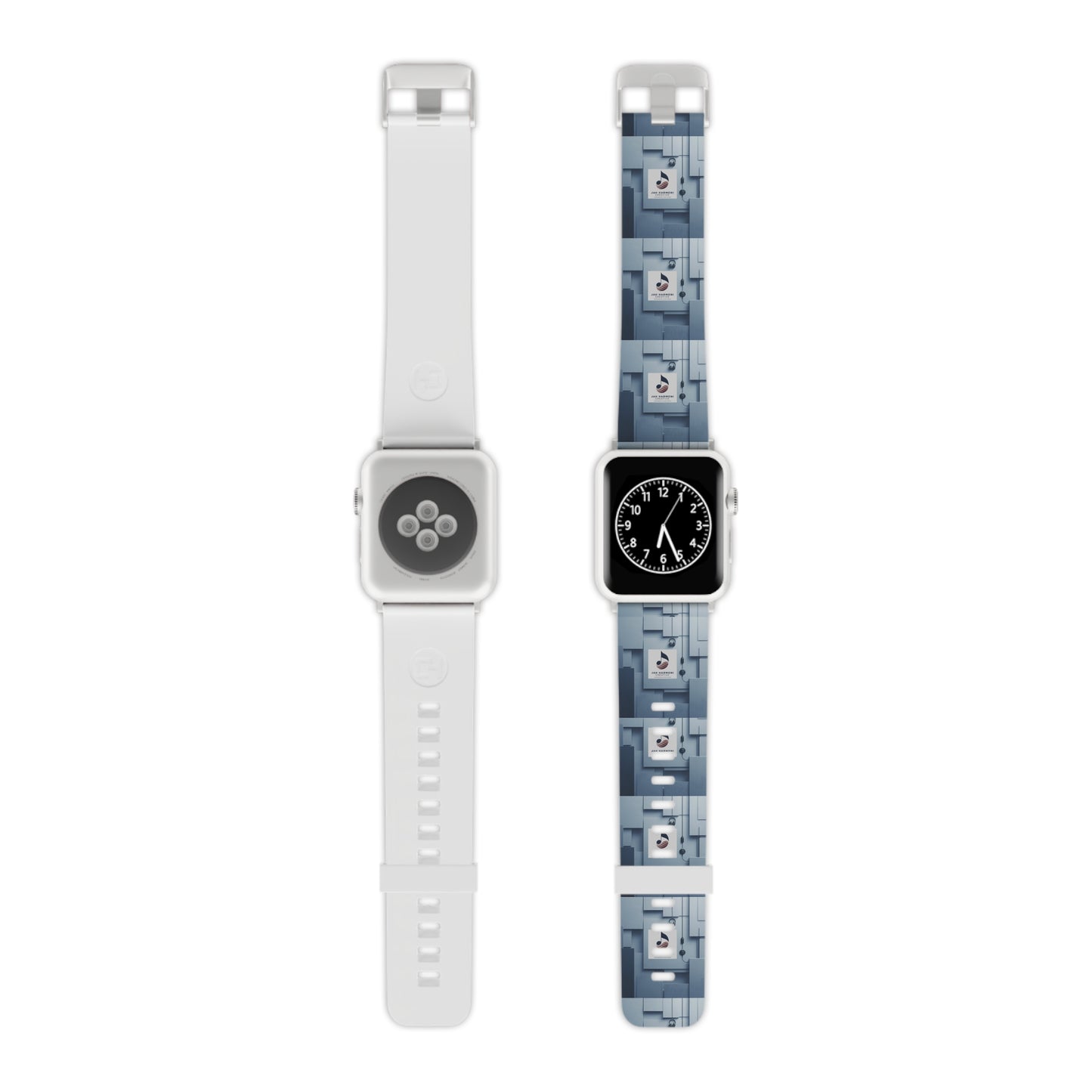 Geometric Tech Pattern Apple Watch Band — Modern Blue Grid Strap