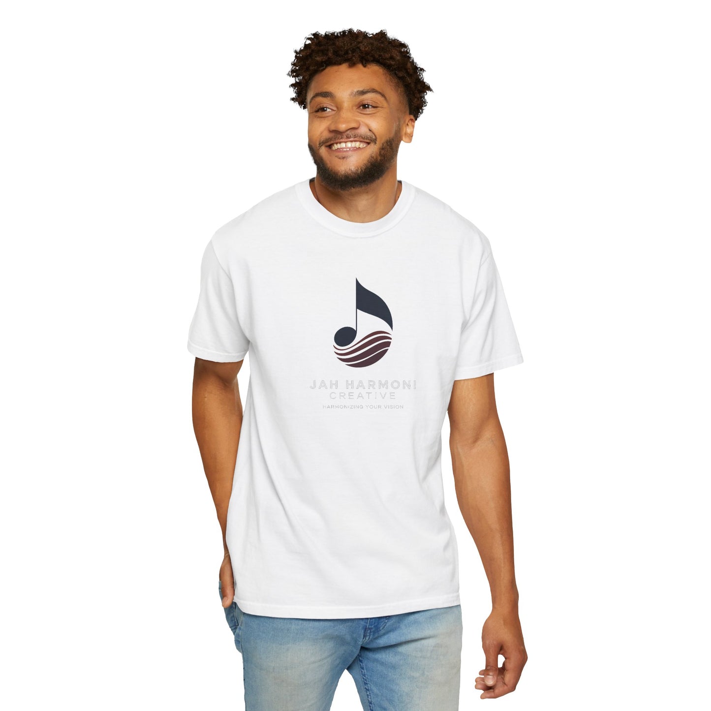 Music Logo T‑Shirt — “Jah Harmoni Creative” Branded Tee