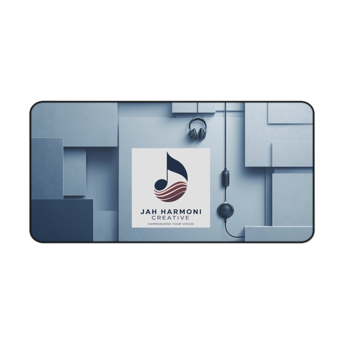 Jah Harmoni Creative Logo Desk Mat — Professional Music Studio Mousepad