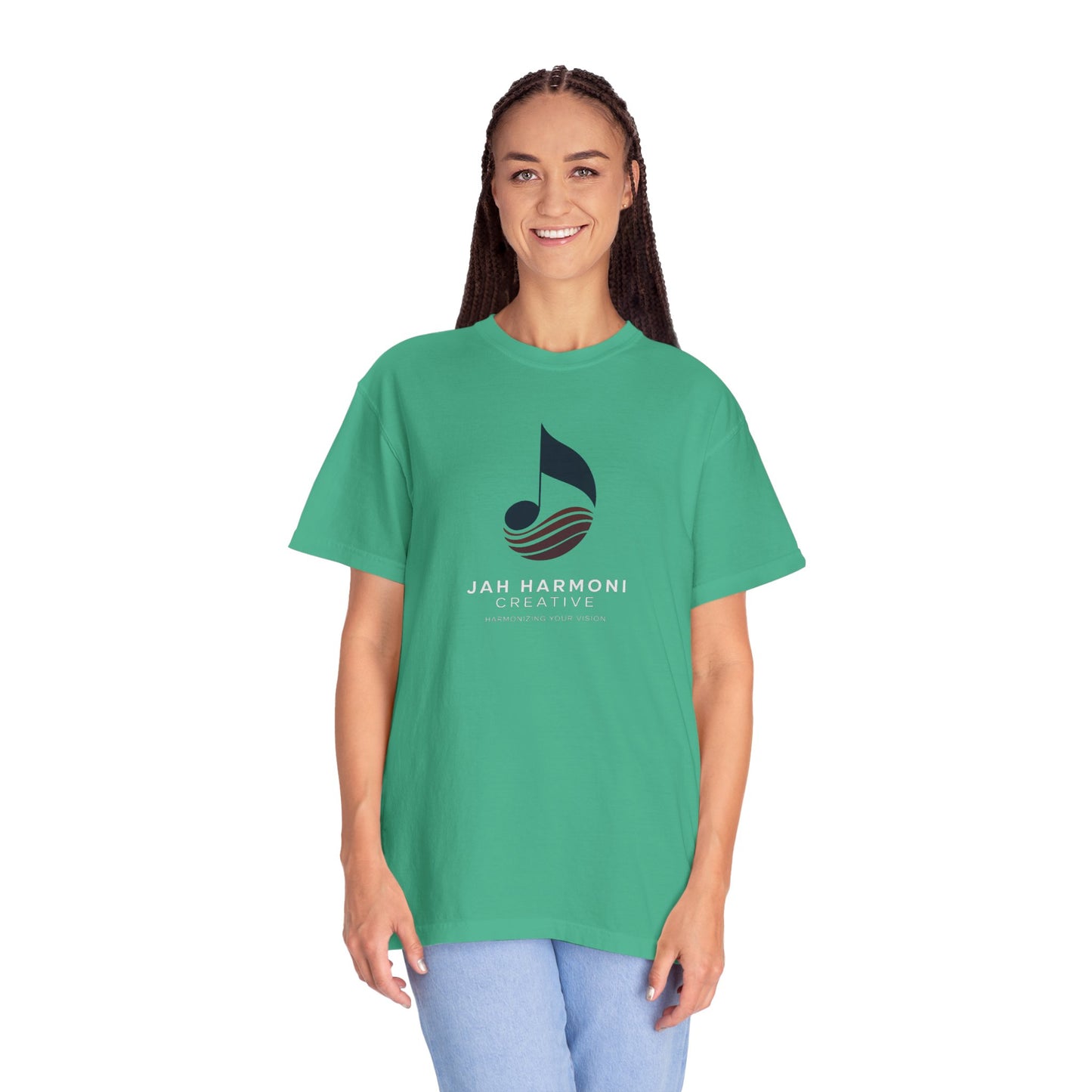 Music Logo T‑Shirt — “Jah Harmoni Creative” Branded Tee