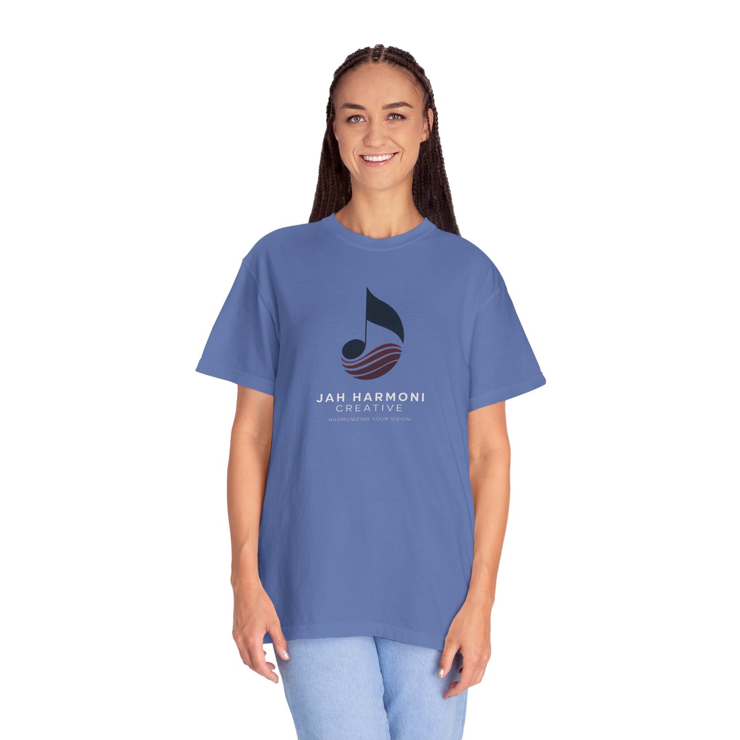 Music Logo T‑Shirt — “Jah Harmoni Creative” Branded Tee