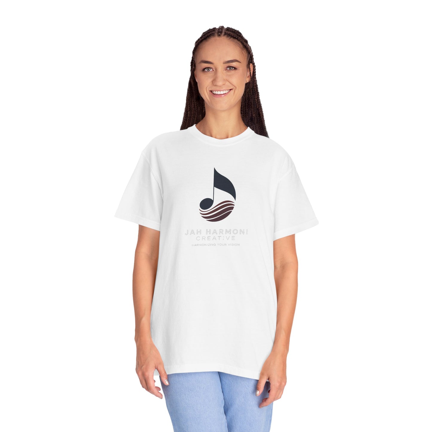 Music Logo T‑Shirt — “Jah Harmoni Creative” Branded Tee