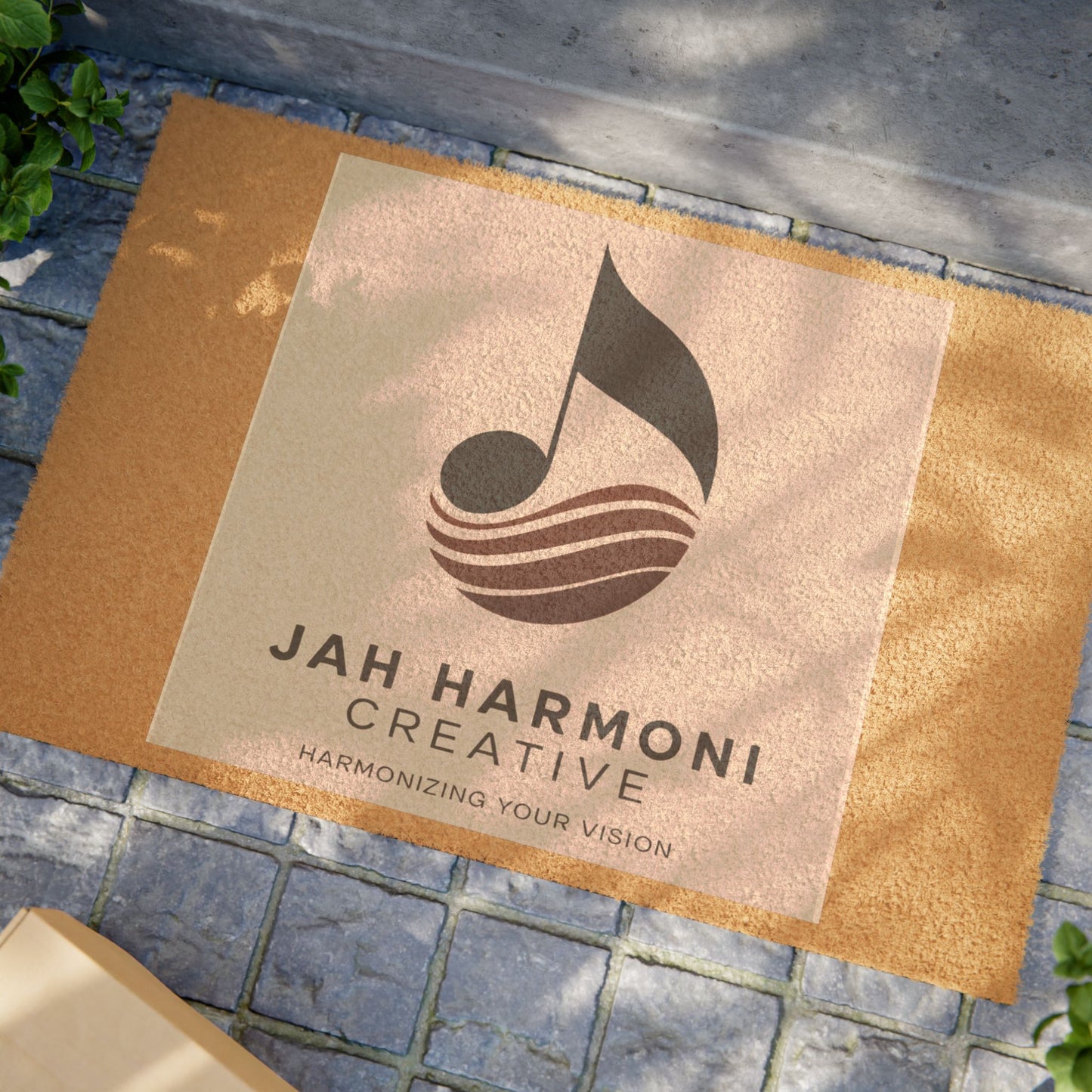 Doormat — Custom Logo Music Note Coir Welcome Mat (Jah Harmoni Creative)