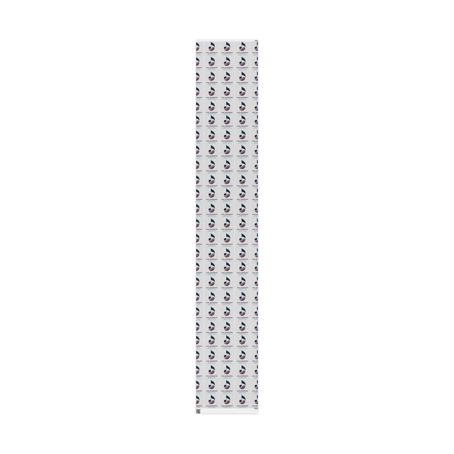 Wrapping Paper Roll — Minimal Navy Wave Pattern with "Harmony! Creative" Text