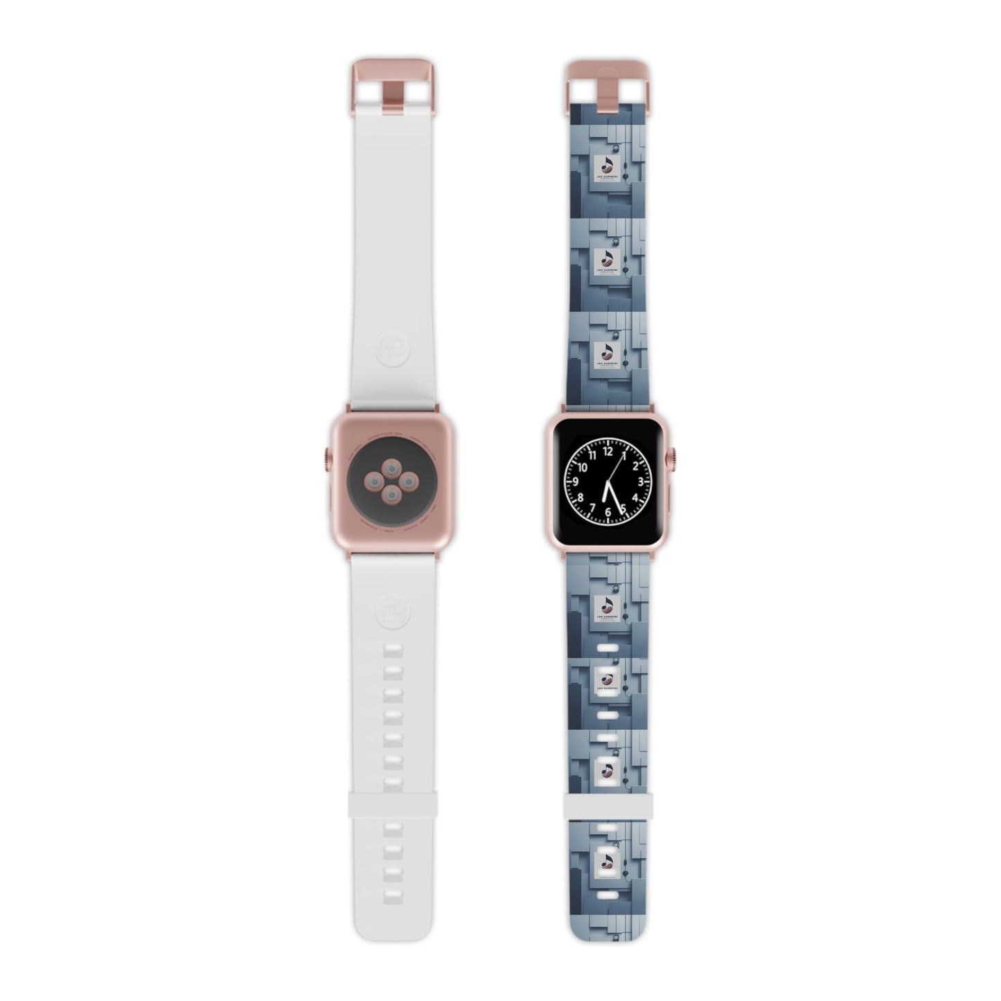 Geometric Tech Pattern Apple Watch Band — Modern Blue Grid Strap