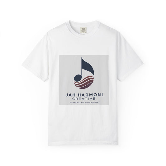 Music Logo T‑Shirt — “Jah Harmoni Creative” Branded Tee