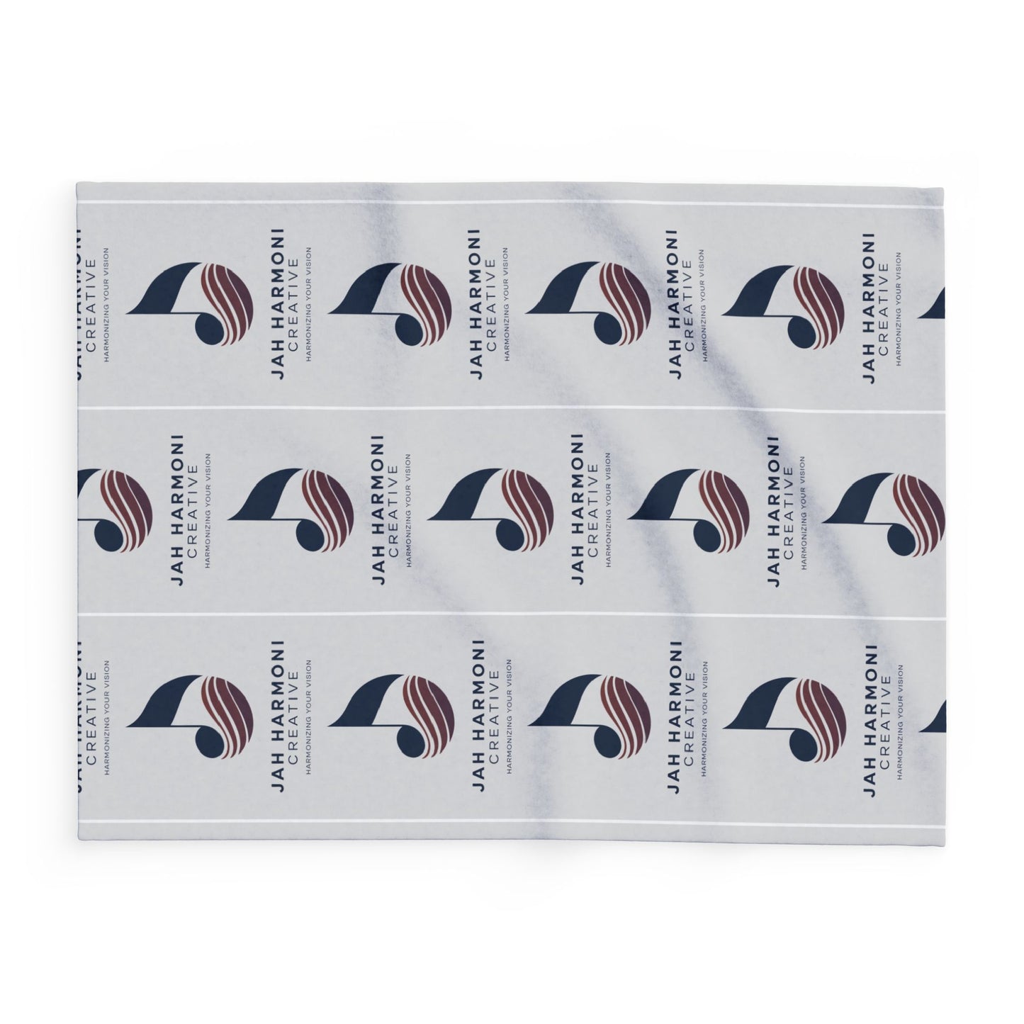 Arctic Fleece Blanket — Custom Logo Repeating Pattern Throw for Musicians & Creatives