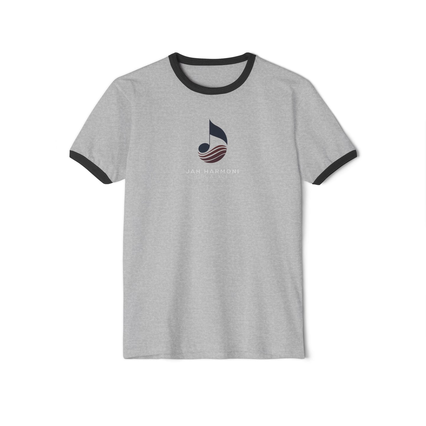 Jah Harmoni Creative Unisex Retro Ringer T-Shirt — Coastal Music Note Logo