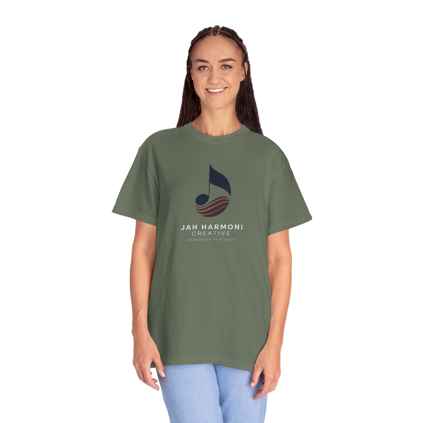 Music Logo T‑Shirt — “Jah Harmoni Creative” Branded Tee