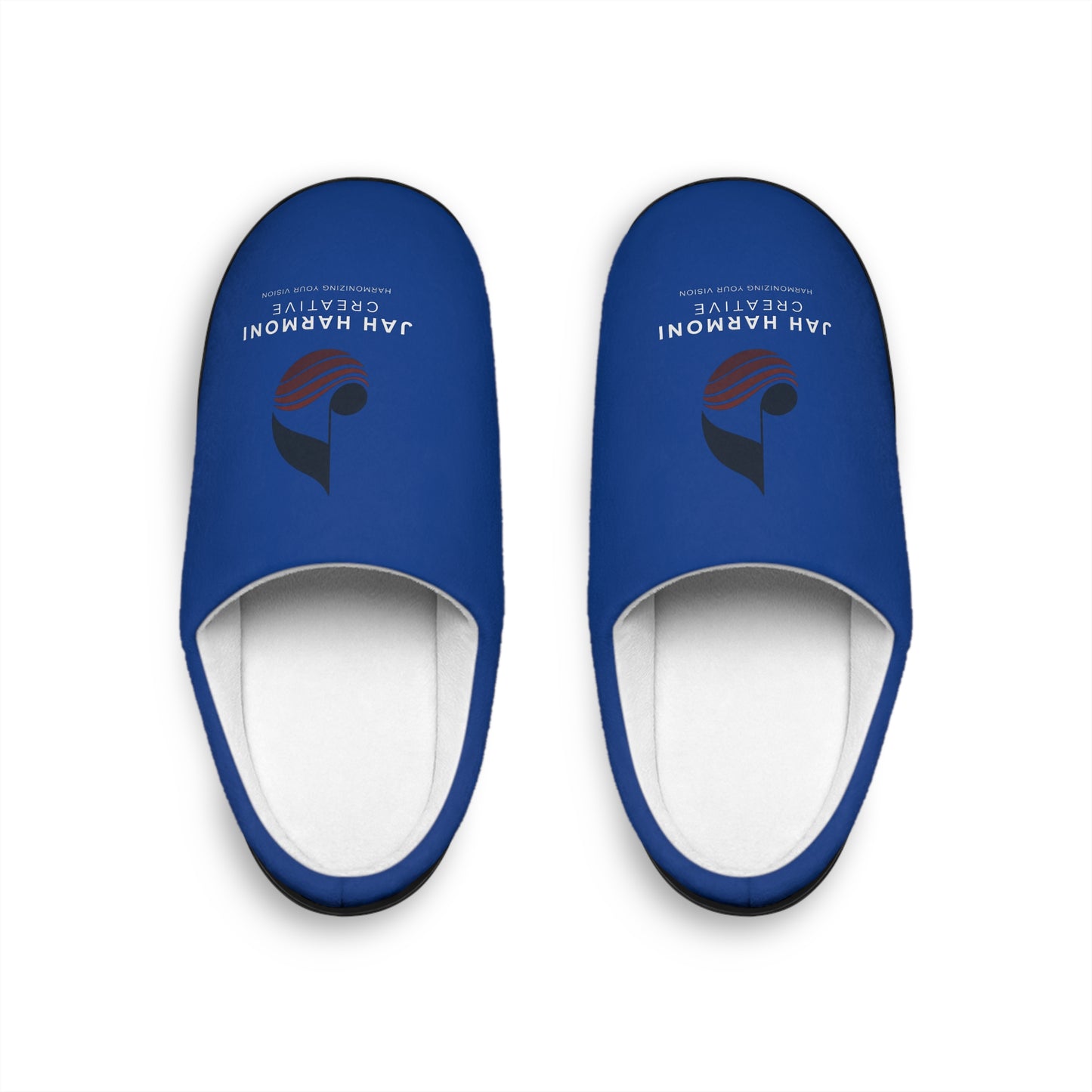Cozy Jah Harmoni Blue Logo Unisex Indoor Slippers — Soft Home Slip-Ons