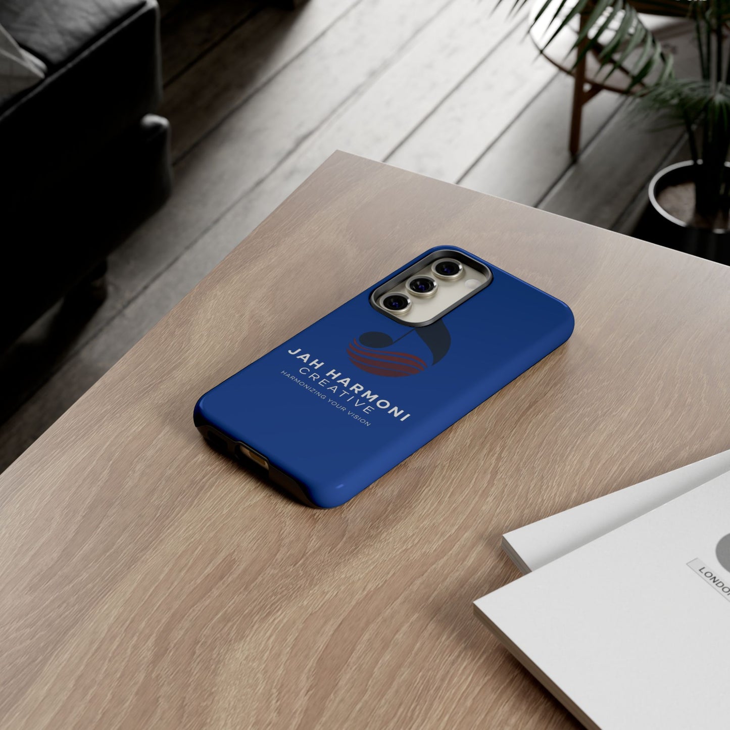 Tough Cases - Blue Logo Phone Case | Jah Harmoni Creative Protective Cover