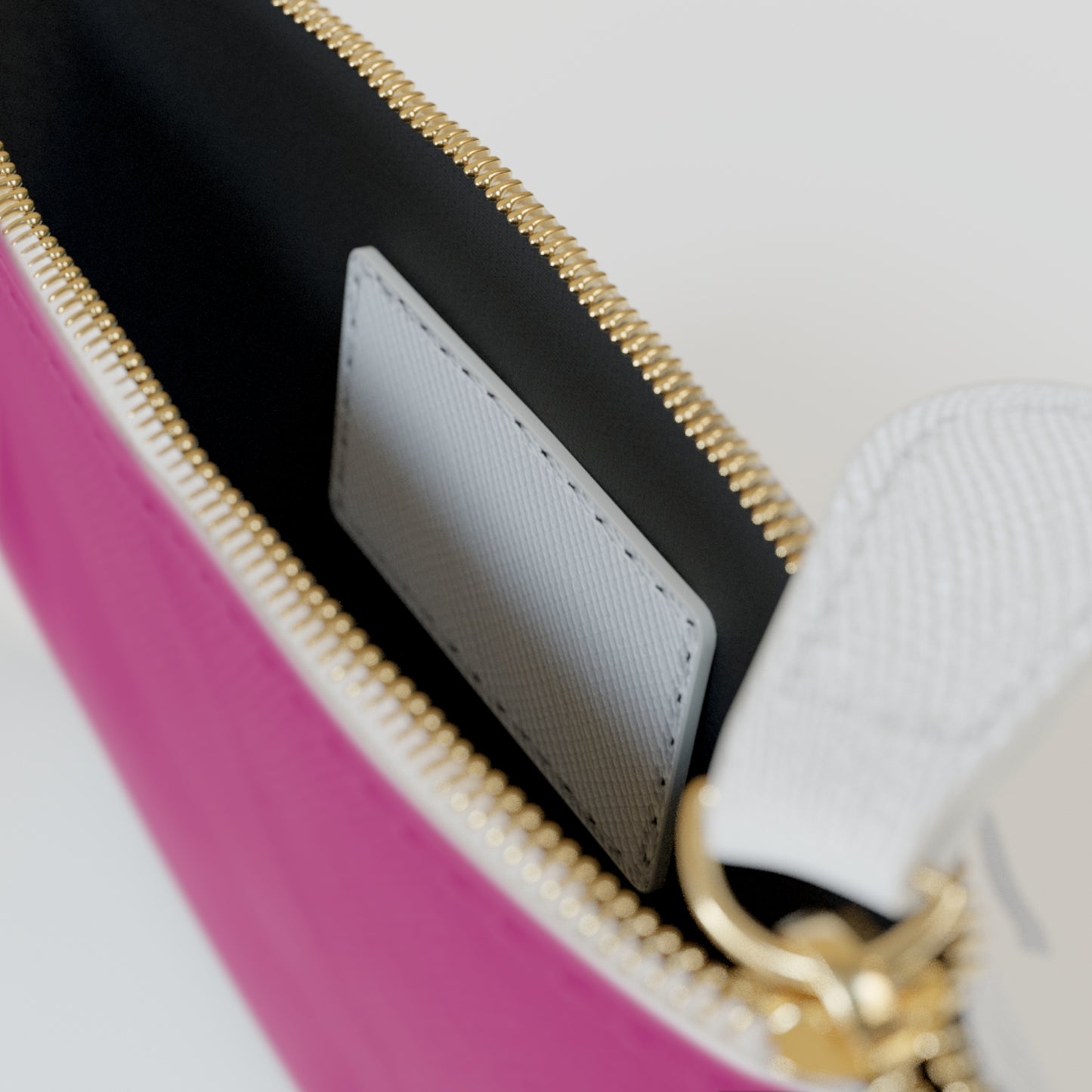 Mini Clutch Bag — Pink Logo Wristlet with 'Jah Harmoni Creative' Music Note Design