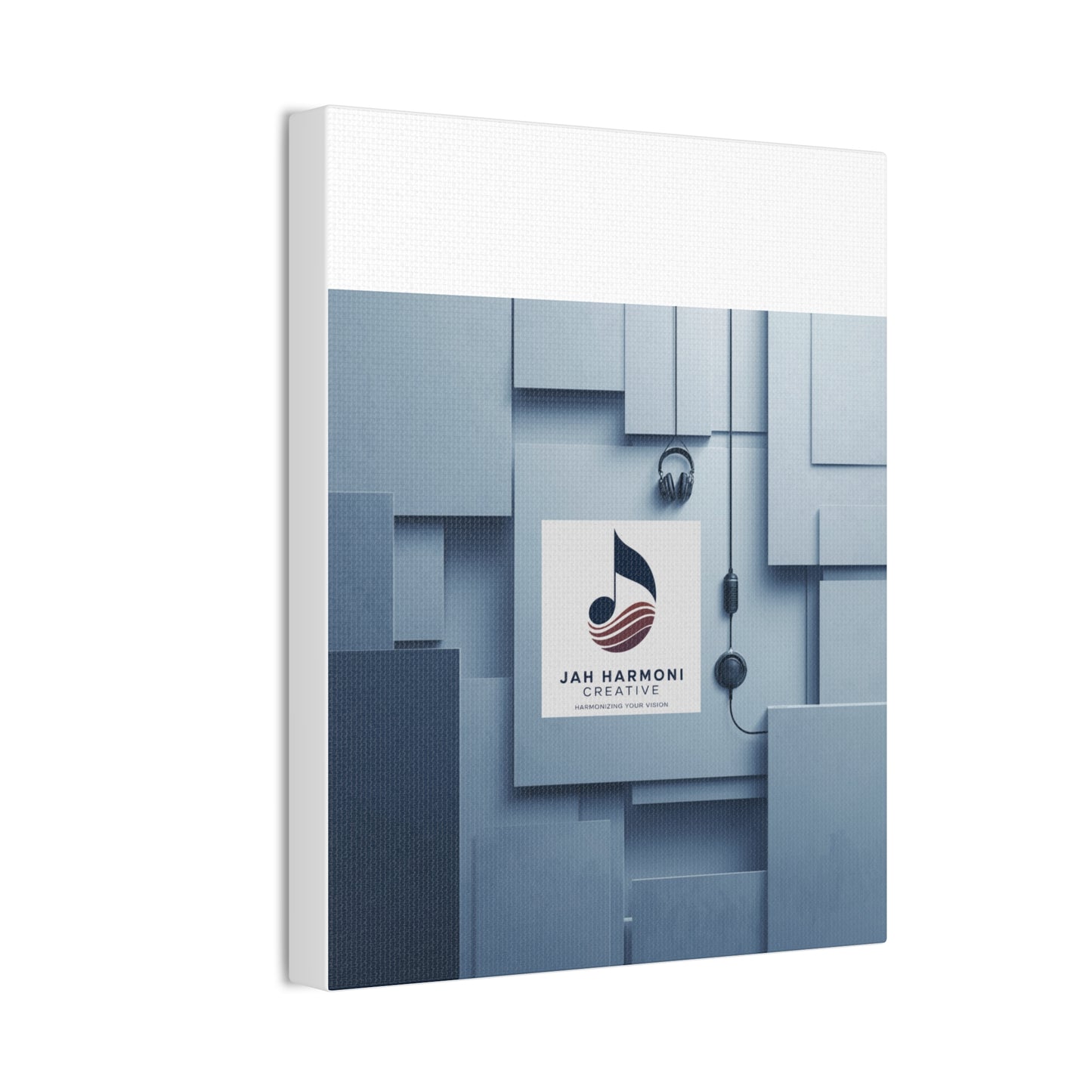 Music Studio Logo Canvas Print — Jah Harmoni Creative Stretched Wall Art