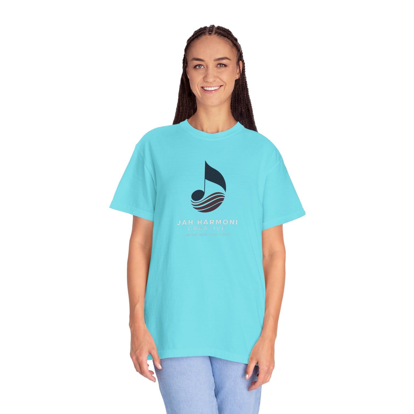 Music Logo T‑Shirt — “Jah Harmoni Creative” Branded Tee